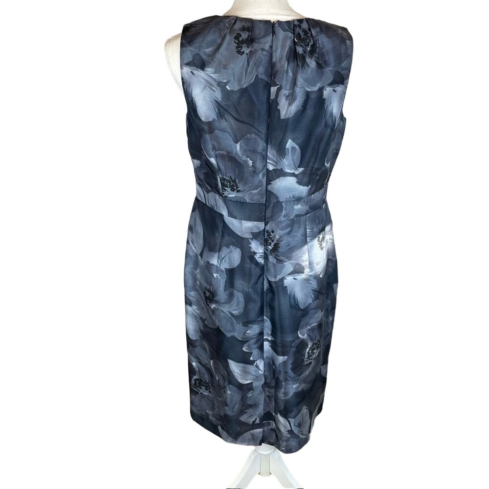 Adrianna Papell Sheath Dress 10 Floral Embellished Tea Party Dark Romantic Event - Picture 2 of 7